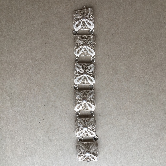 Silver Filigree Link Bracelet - Picture 2 of 2